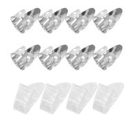 DEARMAMY 12 pièces Médiators Doigts Guitare Acoustique Pouce et Index Ventilés Métal et Celluloïd Blanc pour Banjo Ukulélé Basse Mandoline