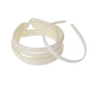 DEARMAMY 12 Pièces Serre-tête Plastique Uni Pour Femmes Et Filles Couleur Crème Sans Dents Diy 10mm