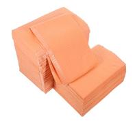 DEARMAMY 125 Pièces Set de table jetable rose pratique pads nails coussin ongle lingettes nettoyantes tapis bureau tapis de manucure station de table à ongles double pulpe de bois Orange