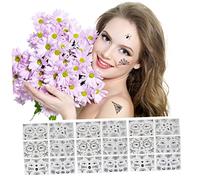 DEARMAMY 12feuilles Kit De Autocollants Visage Halloween Motif Toile Araignée Tatouages Temporaires