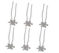 DEARMAMY 12pièces Épingles Cheveux Mariage Design Flocon Cristal Blanc Accessoires Coiffure Élégants Pour Mariée Barrettes Mode Femme Bijoux Tête Festifs