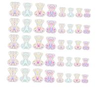 DEARMAMY 132 Pièces Décorations Pour Nail Art Forme D'ours Ornements De Manucure Fournitures De Salon De Manucure