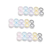DEARMAMY 15 Pièces Boîte à Lentilles de Contact Étanche Étui Transparent Dual Rose Jaune Noir Rangement Pratique pour Voyager et Activités Extérieures