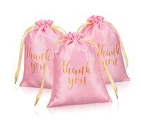 DEARMAMY 15 Pièces vin de cordon enfant merci de fête jute à cordon pour avec cordon de serrage merci Satin rose
