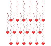 DEARMAMY 18 Pcs Décorations Suspendues Cœur Scintillant pour Fête Saint-Valentin Spirales PVC Guirlandes Tourbillons Mariage et Plafond