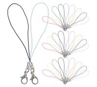 DEARMAMY 180pièces Fermoir Mousqueton pour Téléphone avec Cordon Multicolore Kit de Fabrication de Breloques Dragonne pour Téléphone Portable Couleur Aléatoire