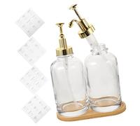 DEARMAMY 1Ensemble Bouteille de Lotion Verre Organisateur Café Élégant pour Cuisine de Étiquettes et Plateau pour Confitures