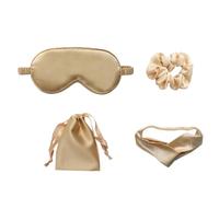 DEARMAMY 1Ensemble Masque de Sommeil Soie Imitation avec Élastiques et de Rangement Masque pour Yeux Pratique et Confortable pour Détente et Sommeil