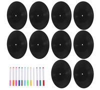 DEARMAMY 1ensemble Set de Disques Vinyle Vides avec Marqueurs Couleurs Disques Faux pour Décoration Murale et Fête Musique Rétro Kit DIY Graffiti pour Studio et Maison