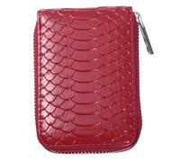 DEARMAMY 1pièce Porte-Cartes Cuir Homme avec Zip Élégant Et Compact Organiseur De Cartes De Crédit Et Identité Rouge Vin