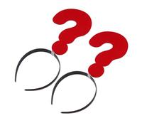 DEARMAMY 2 Bandeau Point D'interrogation Mignon Accessoires De Cheveux Faire La Fête Filles Soutenir Bandeaux De Nouveauté Enfants Sujet Question Chiffon Rouge