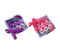 DEARMAMY 2 Boîtes Boîte- Rose Gradient coffrets bouquet de fleurs de mini bouquet de roses en bouquet de roses de fleur de