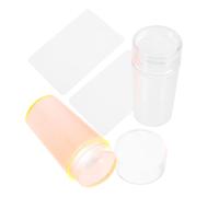DEARMAMY 2 Ensembles à Transparent avec Grattoir Kit de Stamping pour Nail Art Tampon Cylindrique Transparent Jelly