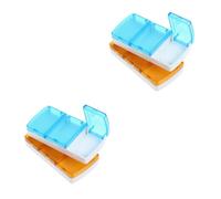 DEARMAMY 2 Ensembles Boîte De Distribution De Médicaments Taille Pilule De Poche Mini-kit Pilulier Organisateur De Médicaments Multi-grilles Compact Cas Abdos 2 Pièces * 2