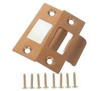 DEARMAMY 2 ensembles Jeu de Caches Trou de Porte Acier Inoxydable Plaques de Renforcement pour Serrure à Loquet Kit Réparation pour Portes Extérieures avec Vis Protection et Installation