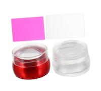 DEARMAMY 2 Ensembles Kit Ongles Silicone de Outils de Stamping Grattoir Pratique pour Diy Nail Art Tampon Transparent et Métallique pour Créer Designs Uniques à Domicile