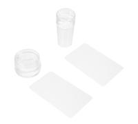 DEARMAMY 2 Ensembles Tampon à Ongles Silicone Transparent Grattoir Kit de Stampage Nail Art Tampon à Tige Courte pour Diy et Décorations Ongles