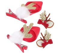 DEARMAMY 2 Paires Accessoires Pour Cheveux De Noël Or Stickers Cannelure Garnitures De Noël Carte De Voeux D'halloween Trousses Bois D'enfants Masques Bois De Cerf Pour Chien Colorful Métal