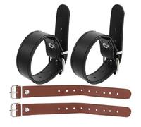 DEARMAMY 2 Paires de Sangles en Cuir Régables pour Panier de Vélo Garçon et Filles Sangles Robustes Marron et Noir avec Trous Ajustables Accessoires Porte-Bagages Vélo Fourniture Garçon