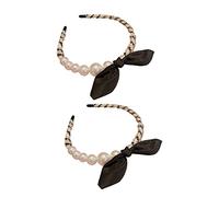 DEARMAMY 2 Pièces Bandeau Perles Lot de Bandeaux Oreilles de Lapin Accessoires Mode pour Filles Élégant et Confortable pour Toutes Occasions