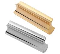 DEARMAMY 2 Pièces Barre de Glissando Métal Argenté pour Guitare Basse et Lap Steel, Performance sans Bruit, Forme Portable, pour Musiciens et Étudiants