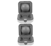 DEARMAMY 2 Pièces Boîte de rangement pour appareils auditifs Cas housses imperméables conteneur d'aide auditive étui pour appareil auditif de poche PVC blanche