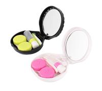DEARMAMY 2 pièces Boîte de Rangement pour Lentilles de Contact de Noir et Blanc Étui Créatif et Pratique pour Filles Organisateur de Lentilles Portable pour Voyager et Activités