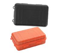 DEARMAMY 2 pièces Boîte Étanche de Rangement Extérieur Antichoc pour Camping Randonnée Coffret de Survie Scellé pour Outils et Aliments Boîte de Stockage et Visible Noir Orange