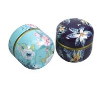DEARMAMY 2 pièces Boîtes de Rangement Chic pour Poudre Motifs Floraux Pots Hermétiques Multifonctions pour Thé Bonbons et Épices Boîte Pratique et Sécurisée