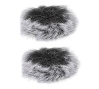 DEARMAMY 2 pièces Bonnettes Microphone Anti-bruit Clip- Protection Anti-éclaboussures et Coupe-vent Grise et Noire pour Enregistrement Scène et Bureau