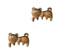 DEARMAMY 2 Pièces brosse à bois cuir chevelu peigne poil dent cheuveux lustre shampouineuse champoing valquer shampoing comb brosse à cheveux Brosse de massage Bois de santal Light Brown