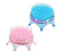 DEARMAMY 2 Pièces Brosse à Cheveux Nœuds pour Garçon Fille Lot de Brosses Forme de Couronne avec Paillettes Accessoire pour Filles pour Démêler Cheveux Couleur Aléatoire