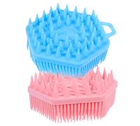 DEARMAMY 2 Pièces Brosse de Massage de bain scrubber luffa exfoliant Doux brosse corps Pinceau exfoliant épurateur de salle de bain brosse de bain Gel de silice