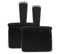 DEARMAMY 2 Pièces Brosse nettoyante pour les cheveux plumeau de barbier coiffeur brosse plumeau pour le cou du barbier brosse de salon de coiffure trousse de coupe de cheveux Noir