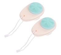 DEARMAMY 2 Pièces brosse pour le visage réel doux peau laveur de visage scrubber brosse nettoyante visage brosse en silicone pour le visage brosse faciale Gel de silice