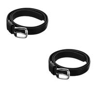 DEARMAMY 2 Pièces ceinture de ceinture pour enfants élastique cliquet garçon pantalon bouton jean buckley cuir s de pantalons s de jeans faux cuir Black