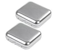 DEARMAMY 2 pièces Cendrier de Poche Portable Acier Inoxydable avec Couvercle Mini Cendrier Carré Compact pour Fumeurs Design Élégant et Pratique pour Usage Intérieur et Extérieur Lot de