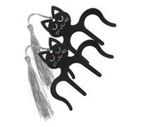 DEARMAMY 2 pièces Clip de Partition de Piano Métal avec Bande de Pression Transparente Accessoire Fixation Pages pour Partitions Signet Musique Design Chat Cartoon Noir Léger et Portable