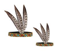 DEARMAMY 2 Pièces couvre-chef bandeau pour halloween bandes de cheveux de fête de carnaval casque Chapeaux colorées bandana coiffe plume coiffes de fête décorations chiffon