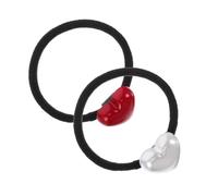 DEARMAMY 2 Pièces Élastique à cheveux haut élastique manchettes pour queues de cheval élastiques pour cheveux boucle en spirale pour cheveux accessoires de cheveux élégants Plastique Black