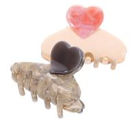 DEARMAMY 2 Pièces épingle à cheveux d'amour griffe agrafe pince à cheveux jour cœur pince cheveux pinces à cheveux pour femmes barrettes pinces à cheveux coeur accessoire Feuille d'acétate