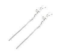 DEARMAMY 2 Pièces Épingle à Cheveux En Métal Des Bâtons Style Rose Ouah Ancien Oriental Baguettes De Cheveux D'argent Épingles à Cheveux Pour Femmes En Forme De Alliage De Zinc Silver