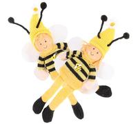 DEARMAMY 2 Pièces Figurines Abeilles Décoratives pour Bureau Jouets Amigurumis Doux et Stylisés Décoration Maison et Fête Accessoires Garçon Fille et