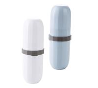 DEARMAMY 2 Pièces Gobelet pour Brosse à Dents Portable Porte-Traits de Brosse à Dents étui à Brosse à Dents de Voyage Faire Le ménage Titulaire brossette Tasse de Lavage de Voyage