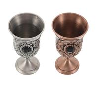 DEARMAMY 2 Pièces Gobelet Vintage en Alliage Structure à Tige Haute, Design Unique Résistant à L'usure, pour Événements Formels et Réunions Familiales