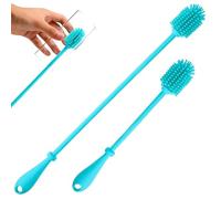 DEARMAMY 2 Pièces Goupillon Silicone pour Nettoyage Longue pour Bouteilles Vaisselle Conception Ergonomique Dérapante Matériau Silicone de Qualité Alimentaire Lavable Au Vaisselle