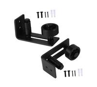 DEARMAMY 2 Pièces Guide de Plancher pour Porte Coulissante Barn Door Acier Haute Résistance avec Roulettes Silencieuses Support Mural Ajustable pour Installation Facile Accessoire