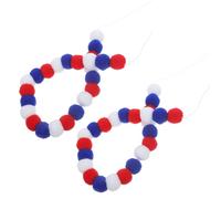 DEARMAMY 2 Pièces Guirlande de Pompons en Polyester Patriotiques | Finition Soignée, Conserve Forme et Couleur, Aspect Élégant, pour Salle de t Fête D’indépendance