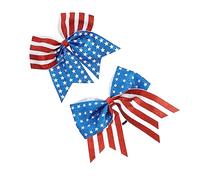 DEARMAMY 2 pièces Hair Scrunchies Independence Day Bowknot Hair Ring For Reusable With Easy To Wash And Stylish Wrist Decoration