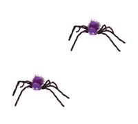 DEARMAMY 2 pièces Halloween Hair Clip Spider Design Accessory Festival Costume Party Decoration Large Plush Hairpin For Women Unique Cosplay Headpiece